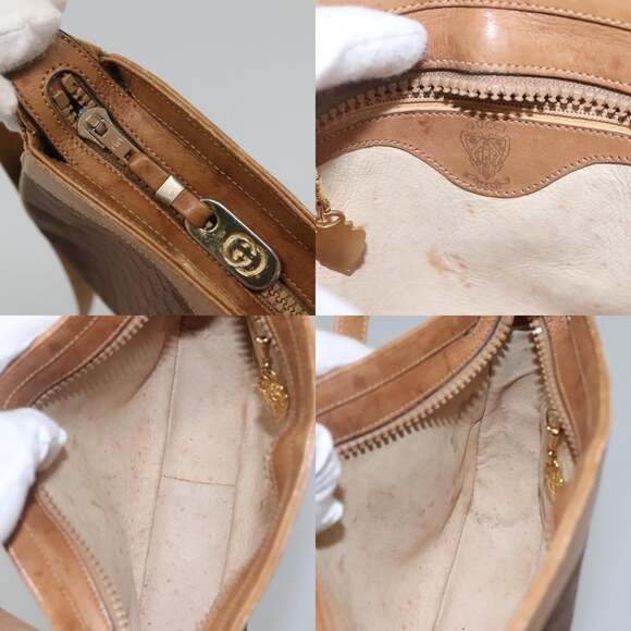 GUCCI Micro GG Canvas Shoulder Bag Brown Gold - Picture 11 of 12